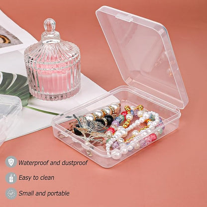 3-Piece Portable Travel Pad Holder - Bathroom Vanity Countertop Storage Organizer - Cotton Ball & Swab Dispenser - Transparent