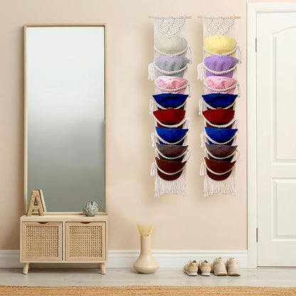 Hommtina Wall Mounted Hat Rack - Stylish Hat Organizer & Holder for Bedroom Decor, Space-Saving Hat Storage with Hooks for Caps, Hats, and Accessories (2)