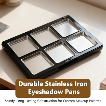 20Pcs Empty Eyeshadow Pans and 1 Depotting Tool for Makeup Palette 26mm Square Metal Pan Containers for Depotting Refillable IronTray for Watercolor Use Empty Makeup Palette Accessories