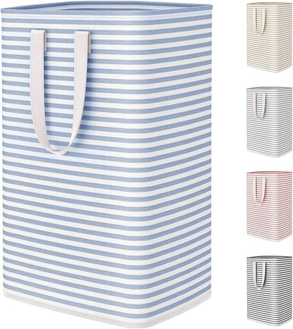 Lifewit 75L Large Collapsible Laundry Hamper, Tall Foldable Dirty Clothes Baskets Waterproof, Freestanding Design with Easy Carry Handles in Dorm Bedroom Bathroom College, Dark Blue