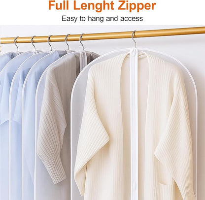 Kifmurase 40" All Clear Garment Bags for Hanging Clothes, 15 Packs Suit Bags for Closet Storage, Plastic Dustproof Suit Cover Bag Clothes Protectors Bag with Zipper for Coats Jackets Shirts Closet