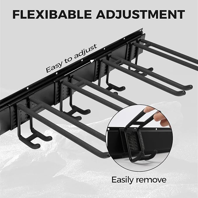 Garage Tool Organizer 48in - Heavy Duty Wall Mount Tool Storage Rack Load 350lb Garage Organization for Mop Rake Broom Shovel Folding Chair