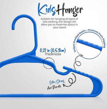 Utopia Home 20 Pack Kids Hangers - 11.5 Inch Plastic Baby Hangers for Closet - Childrens Hanger for Clothes & Infant Hanger for Closet - (Blue)