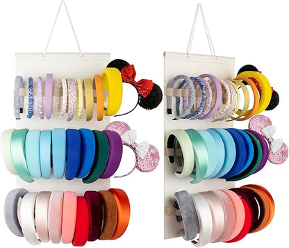 Hanging Headband Holder For Girls,Felt Headband Organizer Headband Storage Holder Organizer For Headband (Without Headbands) (Cream)