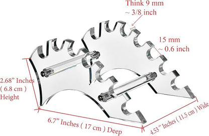 AMT Acrylic Pen Holder, CLEAR Makeup Display, Thick and Sturdy, Organizer Holder for Makeup Brush Fountain Pen, E-Cigarette, Vapor Display Case. (6 Slots)