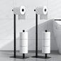 Kitsure Toilet Paper Holder Free Standing - Large Capacity Toilet Paper Holder for 4 Rolls, Rustproof Toilet Paper Stand with Non-Slip Stable Base, Black, 2 Pack