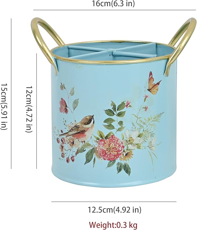 Z&Z ornamentorum Kitchen Utensil Holder for Kitchen Cunter Stylish kitchen Cooking Utensil Organizer Farmhouse Spatula Holder for Countertop (Blue)