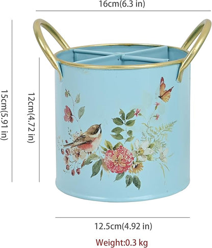 Z&Z ornamentorum Kitchen Utensil Holder for Kitchen Cunter Stylish kitchen Cooking Utensil Organizer Farmhouse Spatula Holder for Countertop (Blue)