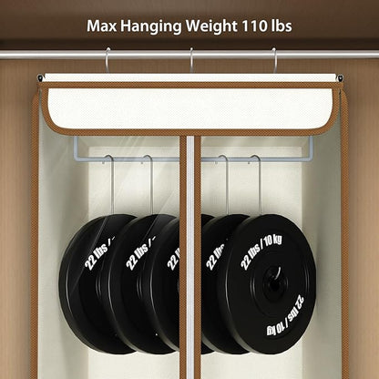 Univivi Garment Bags for Hanging Clothes, Large Clothes Storage Bags Closet Organizer with Clear Window, Premium Hanging Garment Storage Bag for Suits, Coats, Dresses, 40", 2 Pack (Beige)