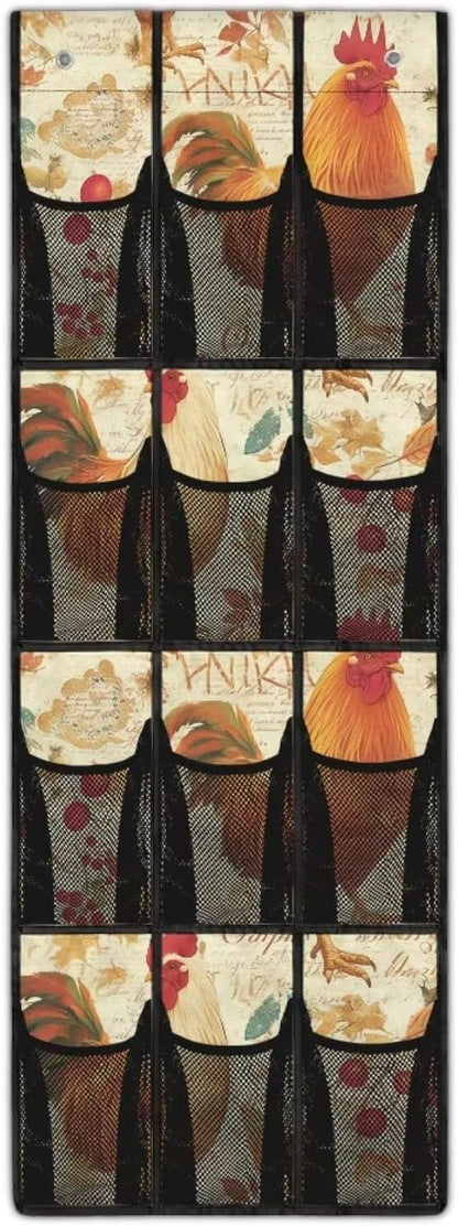Rooster Shoe Organizer Door Hanger,Shoes Hanger Storage Organizer Bag Storage for Small Spaces,Hanging Shoe Storage