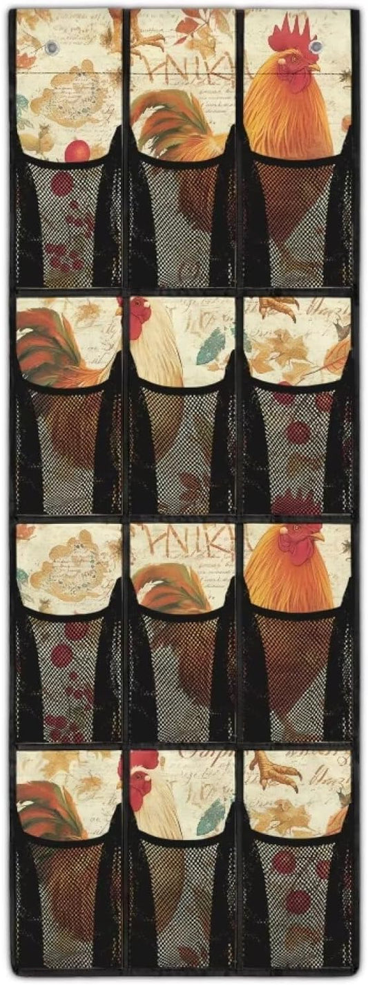 Rooster Shoe Organizer Door Hanger,Shoes Hanger Storage Organizer Bag Storage for Small Spaces,Hanging Shoe Storage