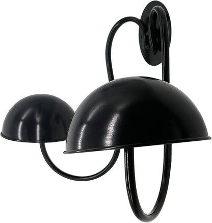 Owlgift Modern Metal Wall Mounted Entryway Retail Hat Rack/Wig Display Stand w/ 2 Circular Hat Hooks, Black
