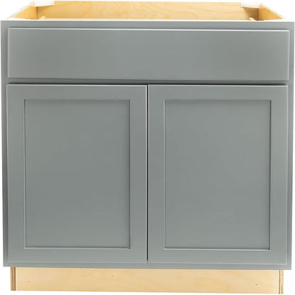 Quicklock RTA (Ready-to-Assemble) | Base Kitchen Cabinets - Shaker Style | Made in America (Magnetic Gray, 36" Wx34.5 Hx24 D Base)