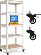 HOMEDANT House 24.4" W 5 Tier Heavy Duty Garage Shelving Adjustable Metal Rack Storage Shelves Standing Shelf Unit Organizers Pantry Closet Office White 1Pack
