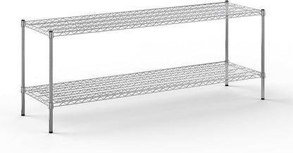 21" Deep x 72" Wide x 27" Height Wire Shelving Kit | 2-Tier | NSF Commercial Storage Rack Unit