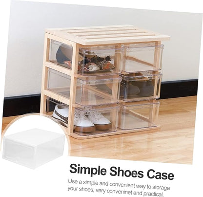 Ciieeo 6 Pcs Sturdy Plastic Shoe Storage Box Lid Drawer Type Organizer for Home Use Dustproof and Stackable Shoe Container