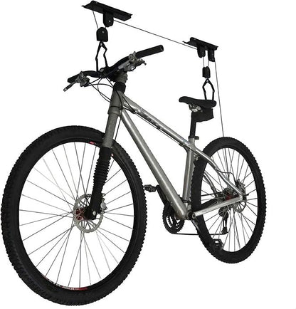 Bike Hanger - Overhead Hoist Pulley System with 100lb Capacity for Bicycles or Ladders - Secure Garage Ceiling Storage by Rad Sportz