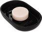 Bathroom Soap Dishes, Not Plastic！White Soap Dishes for Bar Soap, Bamboo Soap Dishes Holder for Bathroom Shower, Bathroom Sink Soap Dish (Black)