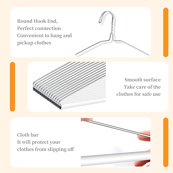 30 Pcs Dry Cleaner Hangers with Tubes - 16" Wire Hangers White Tube with Strong 15 Gauge Wire Bulk for Pants Caped Suit & Strut Home or Dry Cleaners (Silver)