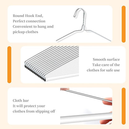 30 Pcs Dry Cleaner Hangers with Tubes - 16" Wire Hangers White Tube with Strong 15 Gauge Wire Bulk for Pants Caped Suit & Strut Home or Dry Cleaners (Silver)