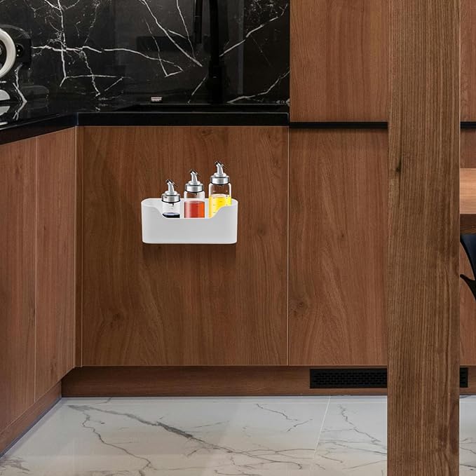 2pcs Wall Mount Cabinet Door Organizer No Drilling Storage for Kitchen and Bathroom Hanging Basket for Spices and Sundries Compact and Easy to Install