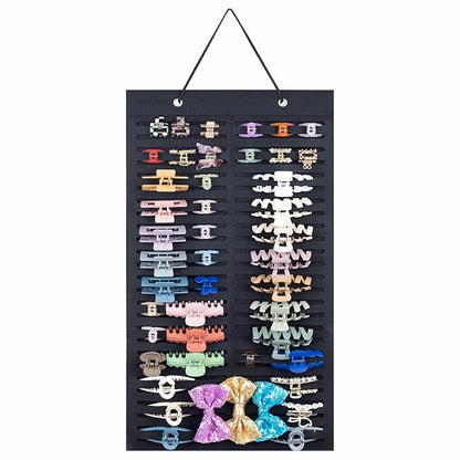 Women Hanging Hair Clip Organizer Display Hair Bows Stand Hanger Claw Clip Storage (Black)
