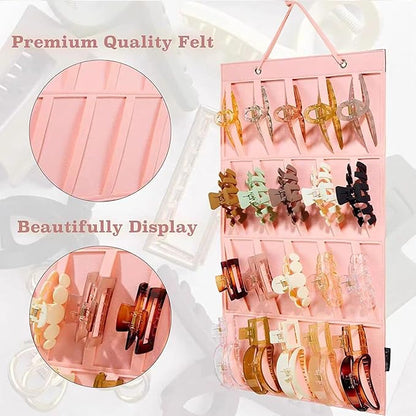 Claw Clip Organizer Stand Pink Hanging Hair Claw Clips Organizer Gifts for Girls Pack of 1 180g 25"
