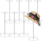 Qunclay 8 Pieces Clear Acrylic Hat Stand Wig Display Rack with Pedestal and Round Base Hat Holder Hat Display Stand Wig Holder for Multiple Wigs for Hat Watch Jewelry Display (13.8 Inch)