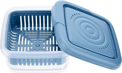 Soap Dish, Square Soap Travel Case with Drainage Layer, Leak-Proof Soap Container for Gym, Bathroom, Traveling, Camping, Soap Bar Shampoo Holder for Shower (Blue)
