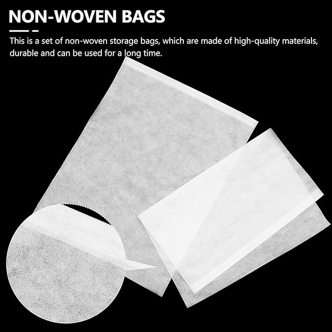 Cabilock 50Pcs Non- Woven Fabric Storage Bags Space Saver Bags Travel Shoe Bags Fabric Clothing Storage Bags Dust Cover Pouch Packing Bags