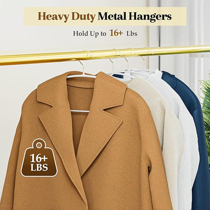 Non-Slip PVC Coating Metal Coat Hangers 40 Pack, Heavy Duty Clothes Hangers, No Shoulder Bumps, Space Saving Hangers for Sweaters, Suits, Shirts, Skirt, Jackets, White