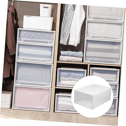 Ciieeo 6 Pcs Transparent Plastic Shoe Storage Box Drawer Style Container for Organized Home Shoes Scratch Resistant Stackable Design for Quick Access
