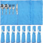 ikaufen 8/10Pcs Silver Storage Bags Anti Tarnish Flannel Protector Bags Blue Holder for Silverware Flatware Storage Organizer Silver Storage Cloth White Ribbon for Kitchen Utensils (10 Pcs)