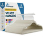 Lifemaster Velvet Clothes Hangers – with 360 Degree Swivel Hook and Non-Slip Shoulder Notch, Holds Up to 10 lbs, Heavy Duty Hanger Set, for Organizing Suit, Dress, Coat, and Clothes, Pack of 5, Ivory