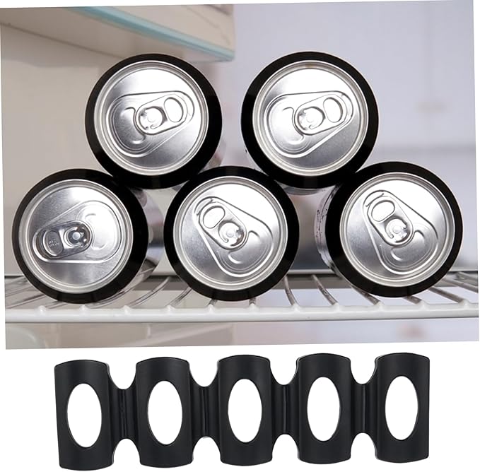 BESTOYARD 2pcs Wine Bottle Mat Shelf Fridge Can Organizer Cupboard Organiser Soda Fridge Organizer Tin Can Storage Pad Beverage Refrigerators Drinks Bottle Rack Canned, 25.5X10CM, Black