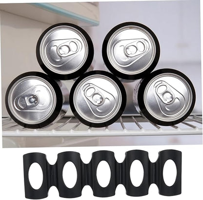 BESTOYARD 2pcs Wine Bottle Mat Shelf Fridge Can Organizer Cupboard Organiser Soda Fridge Organizer Tin Can Storage Pad Beverage Refrigerators Drinks Bottle Rack Canned, 25.5X10CM, Black