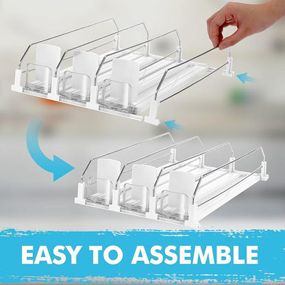 Automatic Soda Can Organizer Refrigerator Can Dispenser for Beer Soda Seltzer already Assembled Drink Pop Can Holder Self-Pushing Drink Organizer for Fridge Storage 15 cans of 11.15oz 12oz 16oz 16.9oz