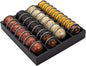 MinBoo Bamboo Coffee Capsule Storage Drawer Tray, Bamboo Drawer Insert Organizer Holds Coffee Pods, Compatible with Vertuoline Capsules, Suitable for Kitchen, Home, Office,Black