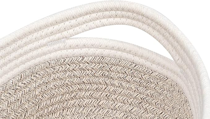 CubesLand Baskets for Shelves Storage,Cube Shelf Closet Storage Bins Set 2,Long-lasting &Skin-friendly Toy Basket Bin,Stylish Room Decor Basket,Woven Off White/Light Brown