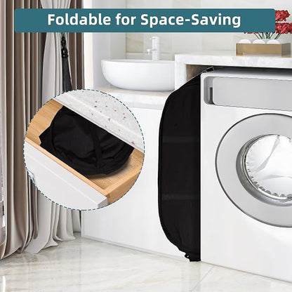 Collapsible Laundry Baskets, Tear Proof Pop Up Laundry Hamper with Dual Handles, Durable Foldable Laundry Basket, Easy to Carry Laundry Hamper for Home, Laundry Room, Bedroom, Dorm, Travel Black