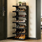 39" Bamboo Shoe Rack - Vertical Shoe Organizer Rack for Small Space, Narrow Shoe Tower for Closet, Entryway, Corner, Tall Shoe Shelf with Removable Shelves, Flexible Storage Shelf for Saving Space