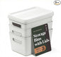 BINO | Plastic Storage Bins with Lids, 5 Liter - 3 Pack, White | THE BRAIDED COLLECTION | Plastic Bins for Organization Woven Storage Baskets for Organizing Pantry Shelf Organizer Basket Container Bin