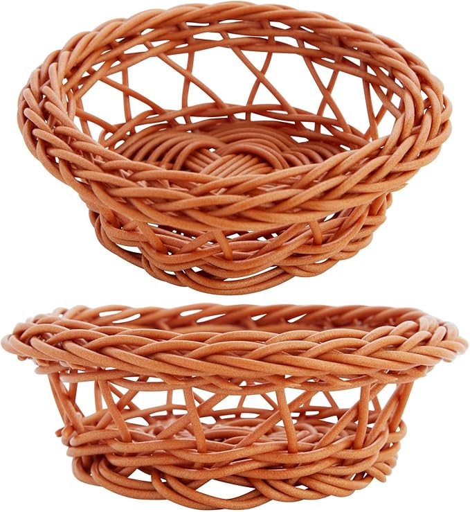 Bright Creations Mini Woven Basket Set - 3.1 x 1.2 in, Rustic Brown, 24-Pack - Bulk Mini Woven Baskets for Favors & Crafts
