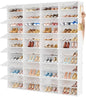 Shoe Rack Organizer 12 Tier Shoe Storage Cabinet with Door 96 Pair Tall Shoes Rack Expandable Free Standing Sturdy Plastic Easy Assembly Shoes Shelf for Closet Entryway Bedroom Hallway White