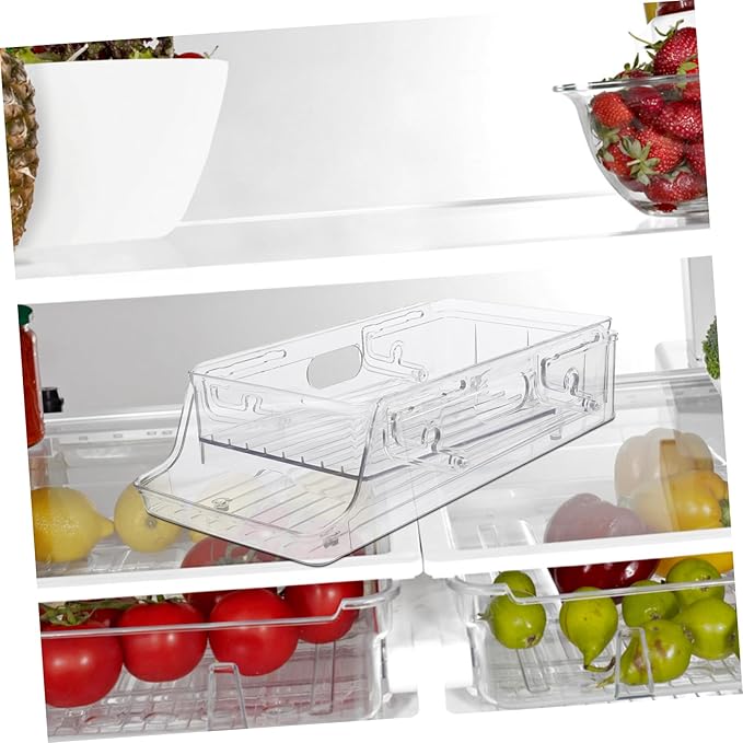 Amosfun Fridge Organizer Bins Large Storage Can Organizer Rollable Drink Rack Soda Holder Household Soda Holder Convenient