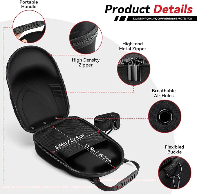 Hard Hat Case for Baseball Caps,Hat Carrier Travel Case with One Black Baseball Cap and Adjustable Shoulder Strap,Hat Organizer Holder Bag for 6 Baseball Caps for Women and Men,Black