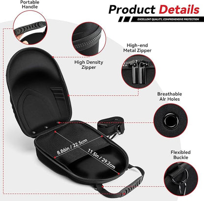 Hard Hat Case for Baseball Caps,Hat Carrier Travel Case with One Black Baseball Cap and Adjustable Shoulder Strap,Hat Organizer Holder Bag for 6 Baseball Caps for Women and Men,Black