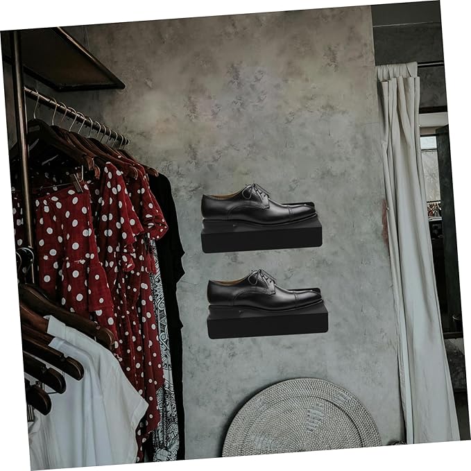 Shoe Rack Display 2pc Iron Bracket Mount Wall Hanging Shoe Organizer Space-saving for Home Store Entryway