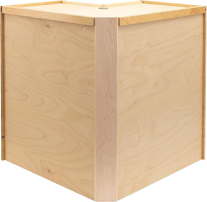 Quicklock RTA (Ready-to-Assemble) | Base Kitchen Cabinets - Shaker Style | Made in America (Raw Maple, 18" D x 30" W x 34.5" H Lazy Susan)