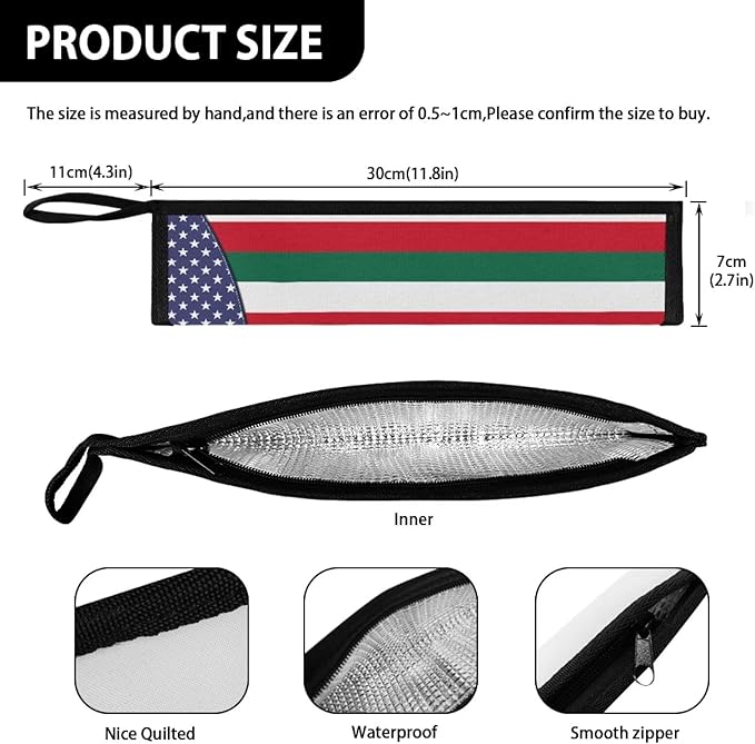 COEQINE Utensil Holder With Mexico Flag Themes Fork Spoon Bowl Organizer For Party Portable Leafproof Portable Travel Accessories Travel Silverware Case With Handles,Independence Day Decor
